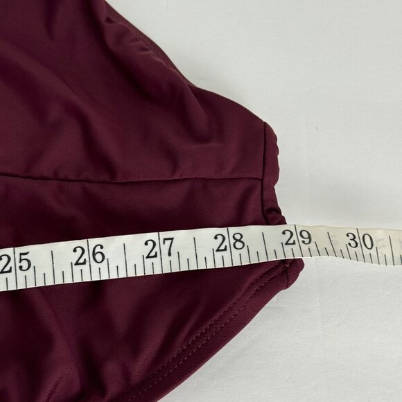 La Blanca Island Goddess Burgundy One Piece Swimsuit Size 10 Adjustable Strap - Picture 8 of 9